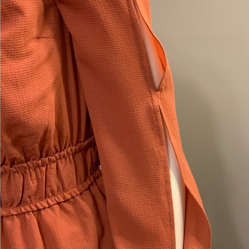 Monteau Terracotta Ruffle Blouse - Picture 3 of 4